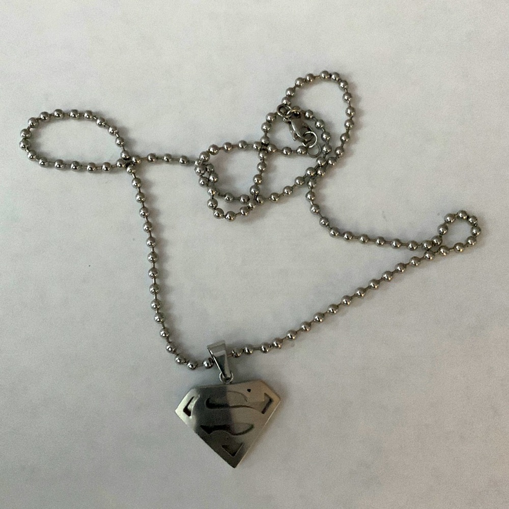 Superman charm necklace